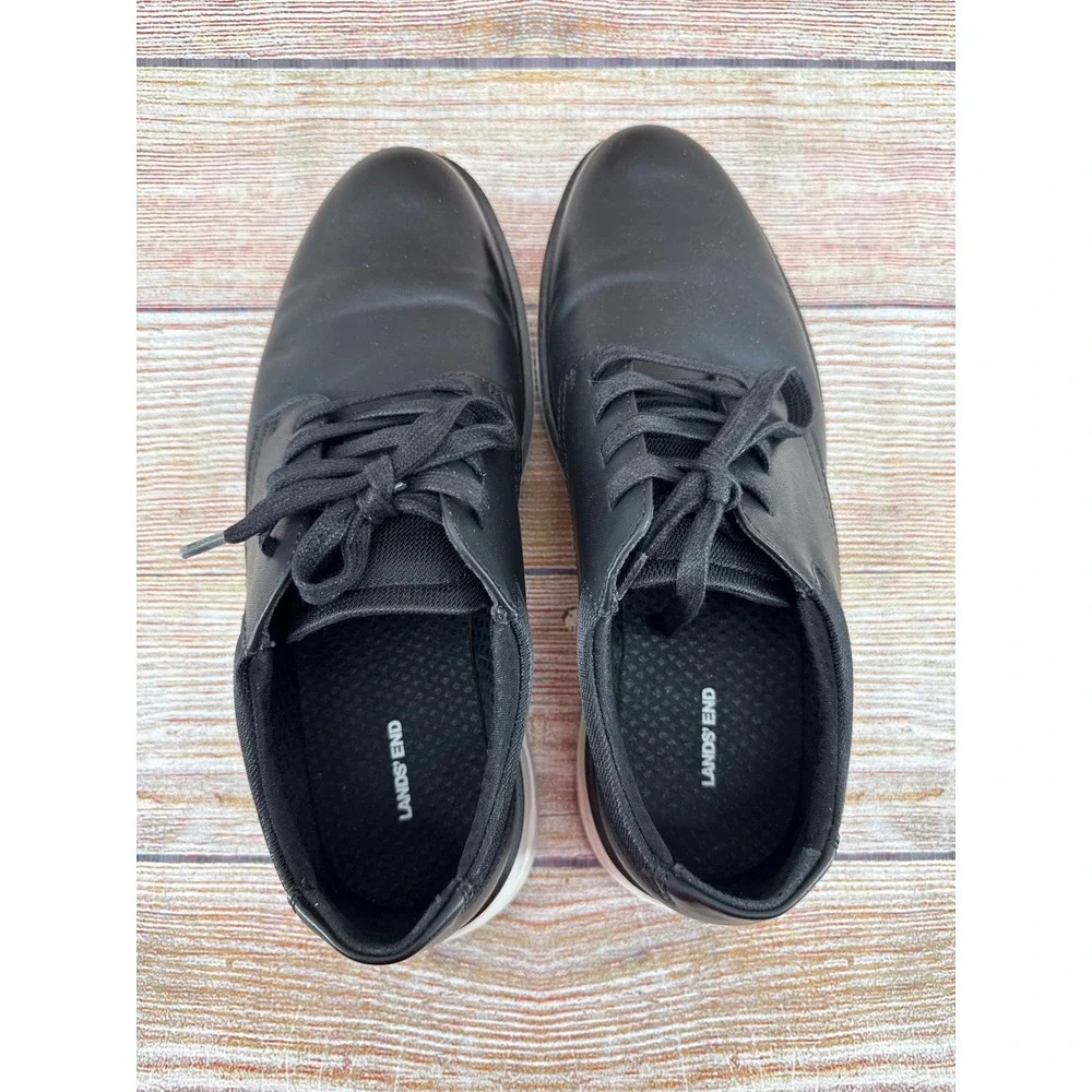 Lands End Mens Sport Oxford Shoes Black White‎ Size 9 1908426